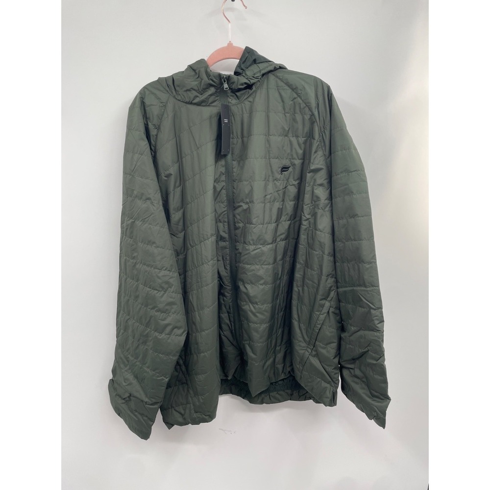Fabletics The Commuter Light Fill Jacket Men 4X Olive Green Quilted Full Zip NWT
